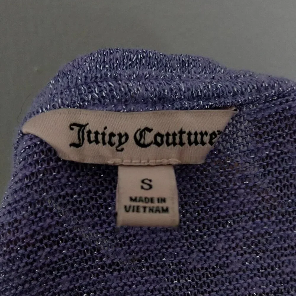 Juicy Couture Top Purple Ombre Metallic Blend Short Sleeve Scoop Neck sz S Fairy